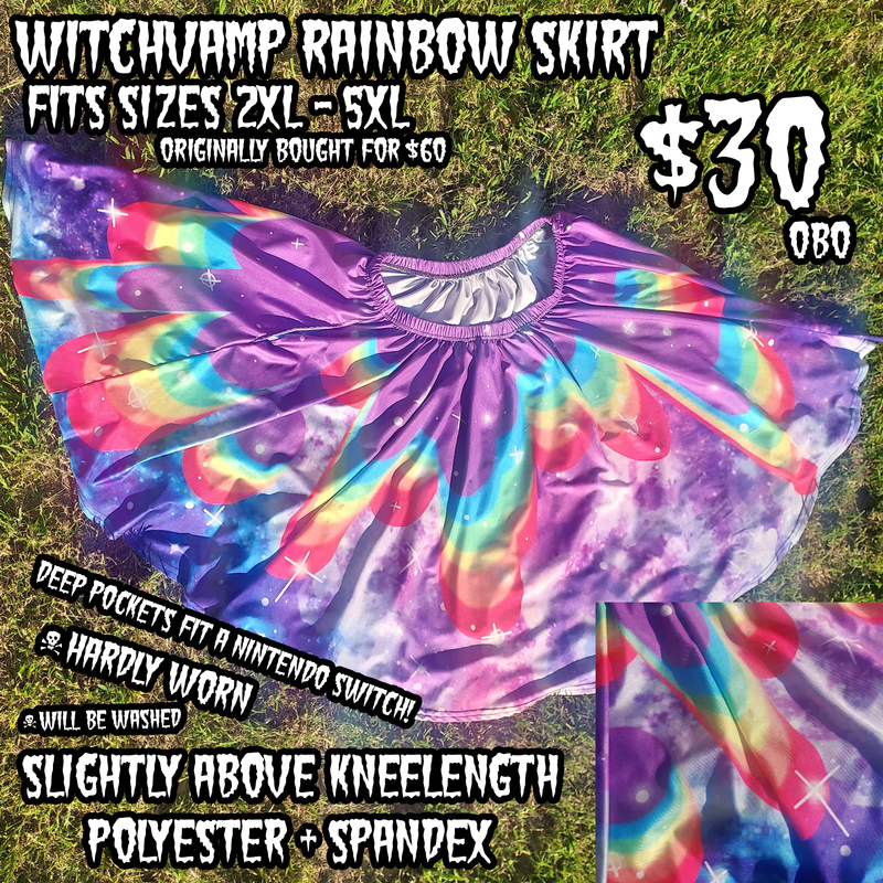 Secondhand WitchVamp Rainbow Nebula Skirt (2XL - 5XL)