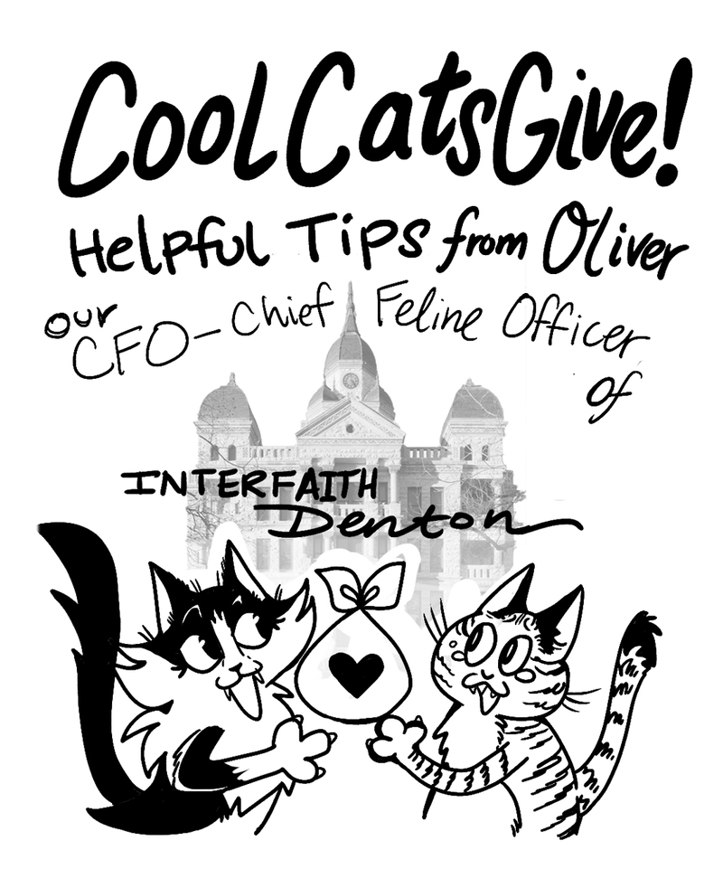 Interfaith Denton's Cool Cats Give! Helpful Tips from Oliver the Cat (PRINT)