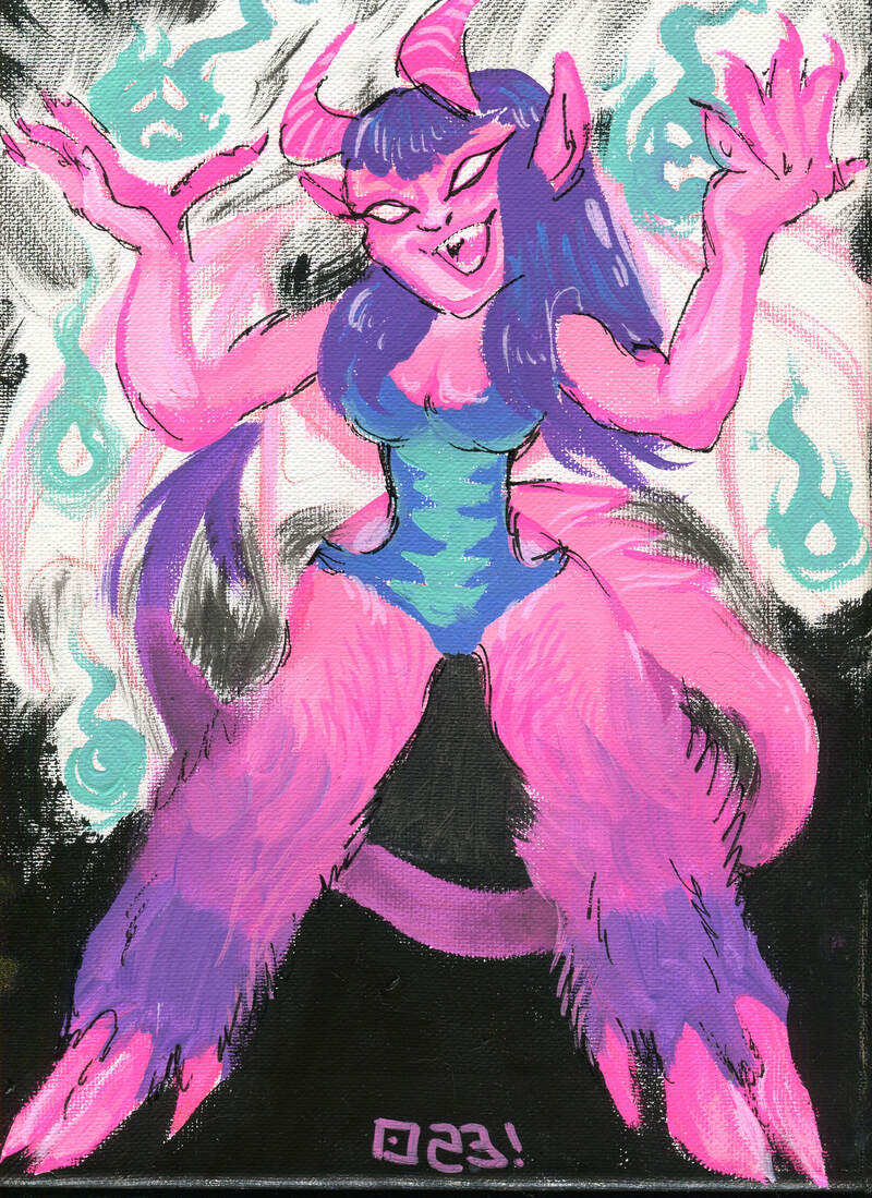 Demon Girl Painting (2023) [Original]
