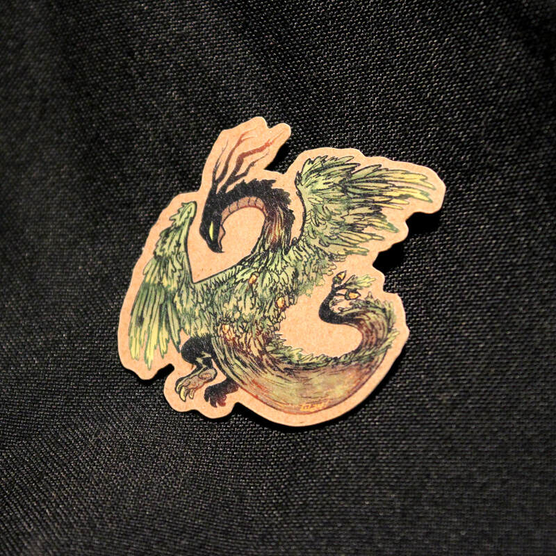 Year of the Wood Dragon 2&quot; Kraft Paper Sticker