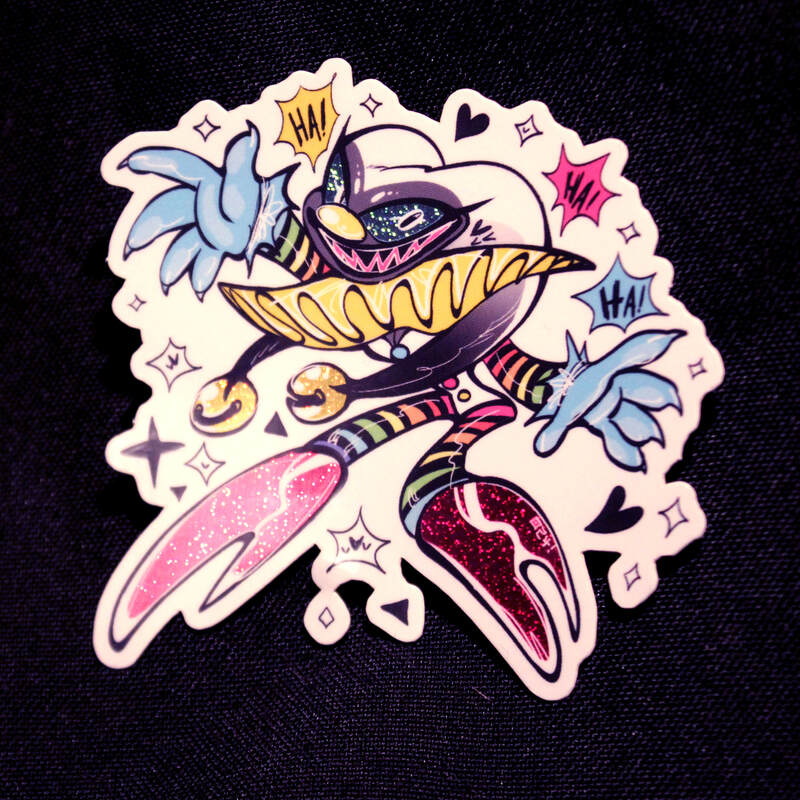 CMYK Clown 3&quot; Pixiedust Glitter Sticker