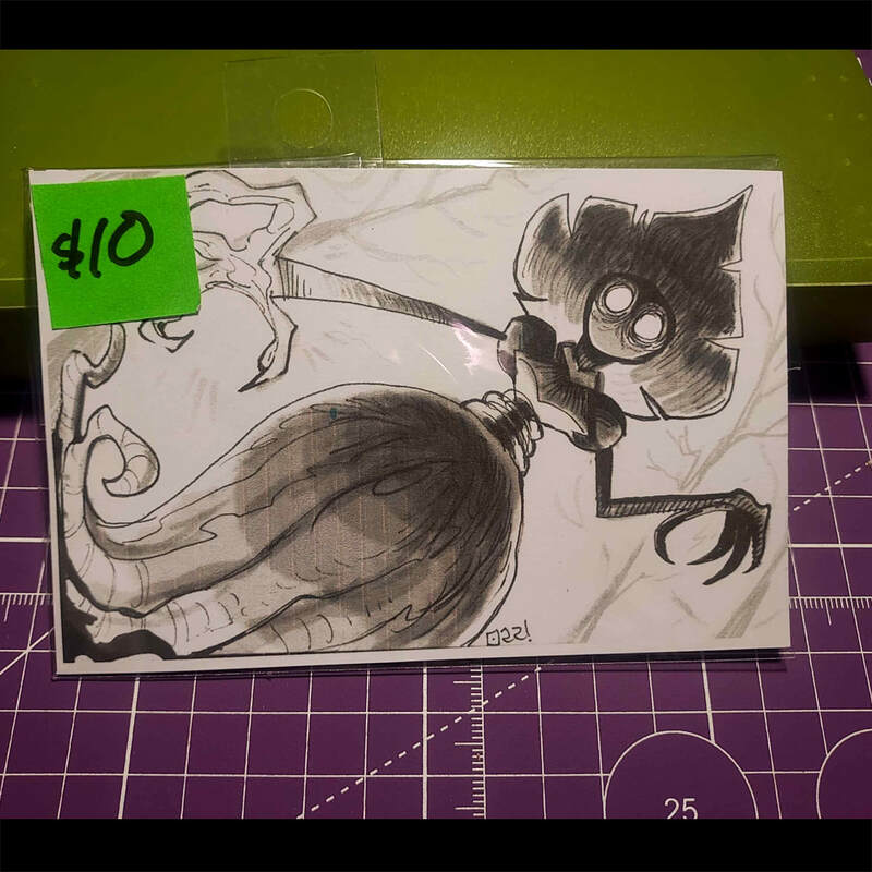 'Flatwoods Monster' Mini Print (5.5&quot; x 3.5&quot;) (Zine-o-ween)
