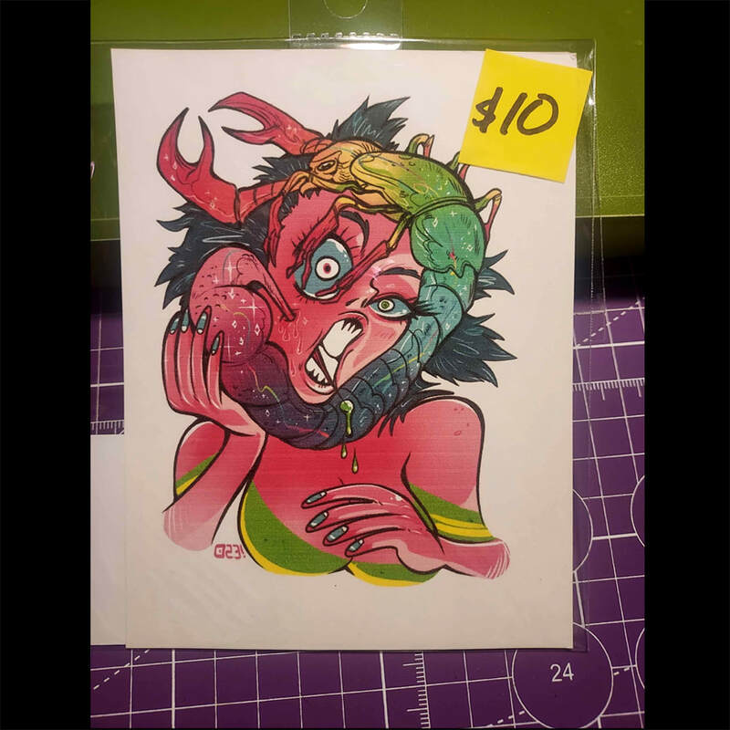 'Sting' Scorpion 4" x 6" Mini Art Print (Monster Girl March)