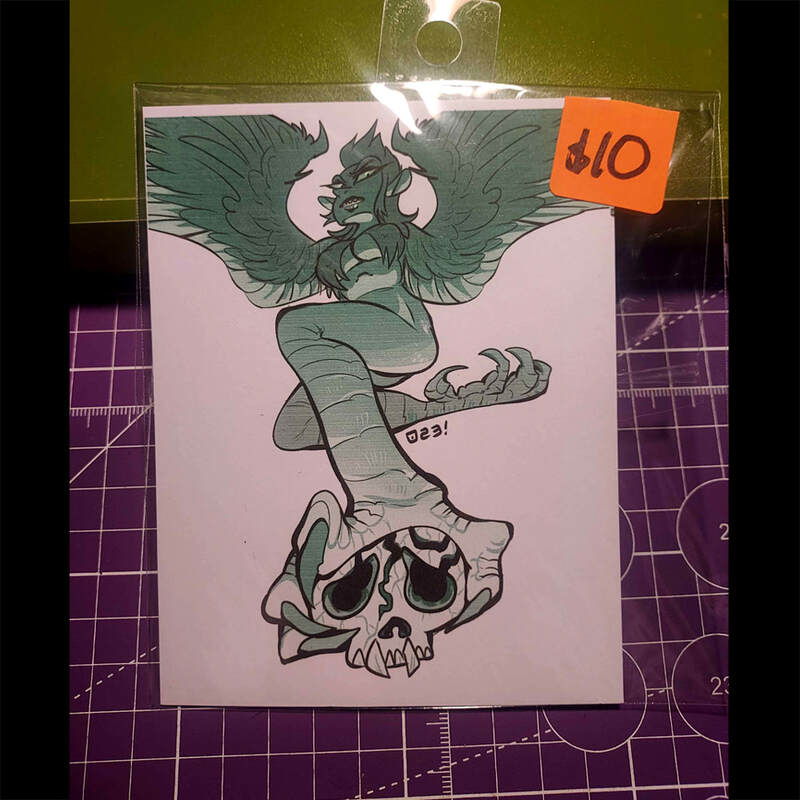 'Talons' Harpy 4" x 6" Mini Art Print (Monster Girl March)