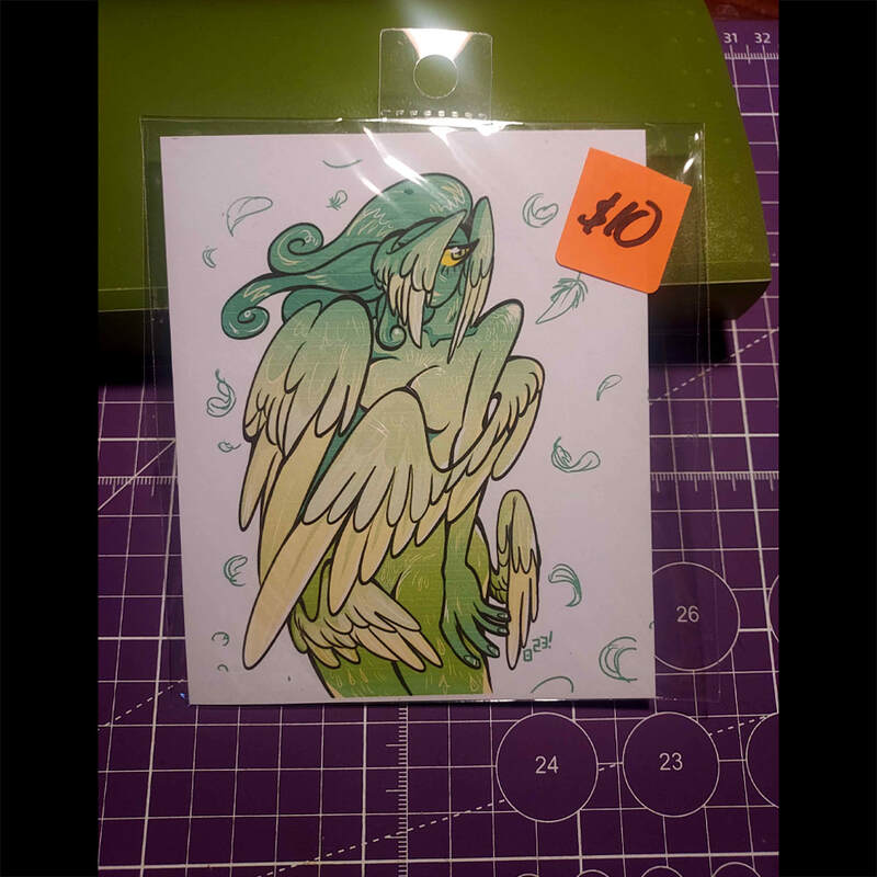 'Wings' Seraphim 4" x 6" Mini Art Print (Monster Girl March)