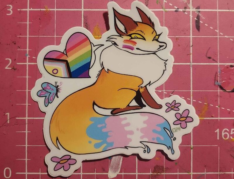 &quot;The Fox&quot; Trans Pride 3&quot; Sticker