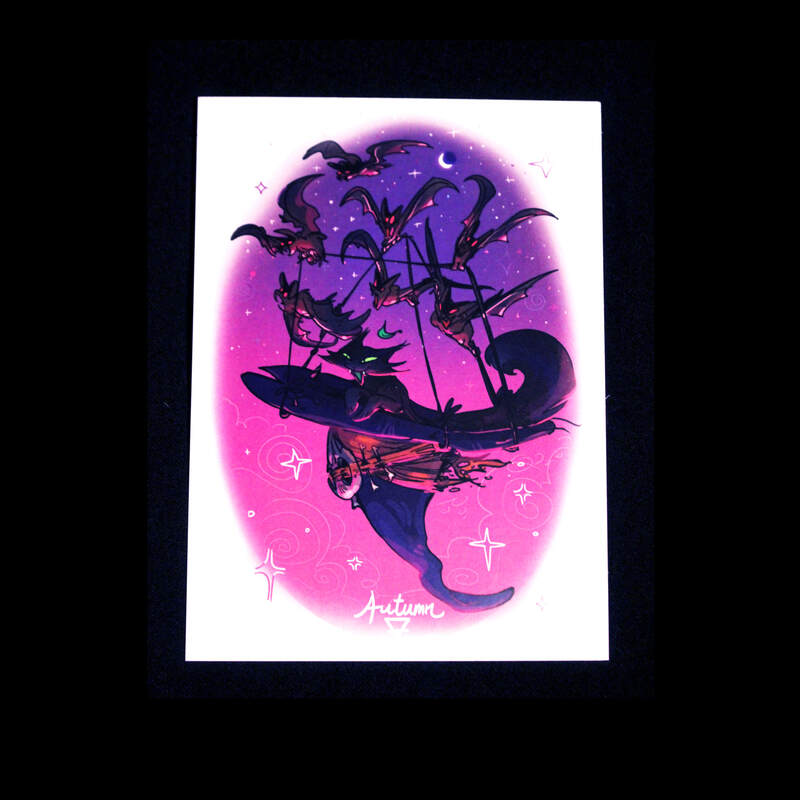 Pagan Cats: Autumn (Earth Witch Familiar) 5&quot; x 7&quot; Mini Print