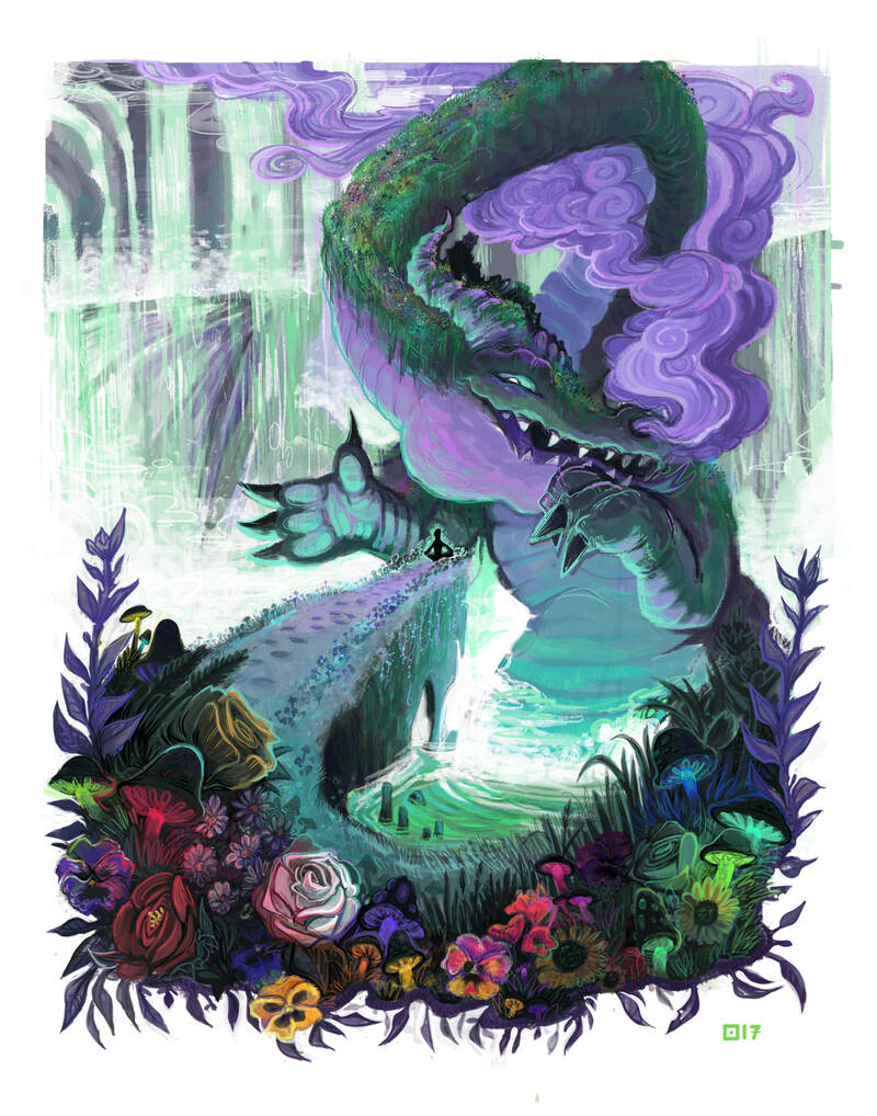 Fantasy Dragon Meditation 11&quot; x 14&quot; Poster Art Print