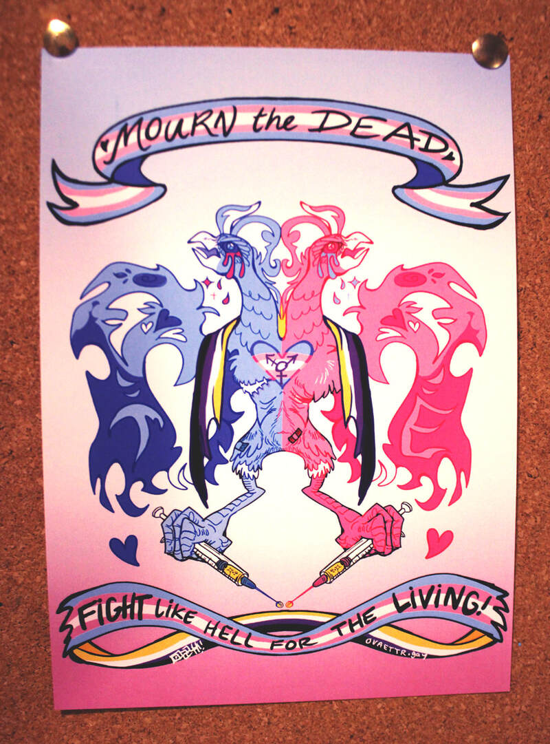 Trans Day of Remembrance Phoenix 5" x 7" Mini Art Print