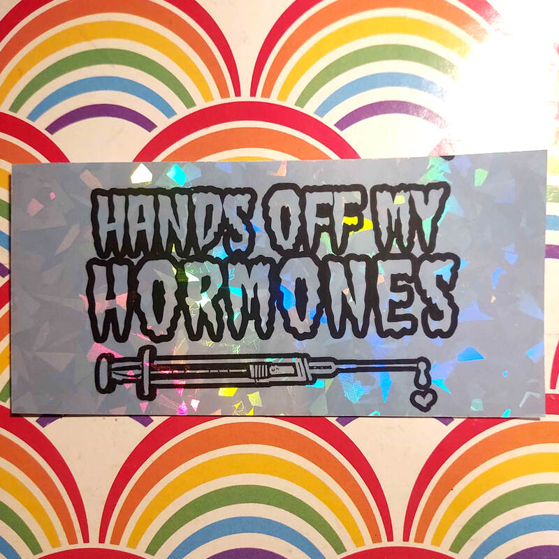 Hands OFF My Hormones 5" Holo Sticker