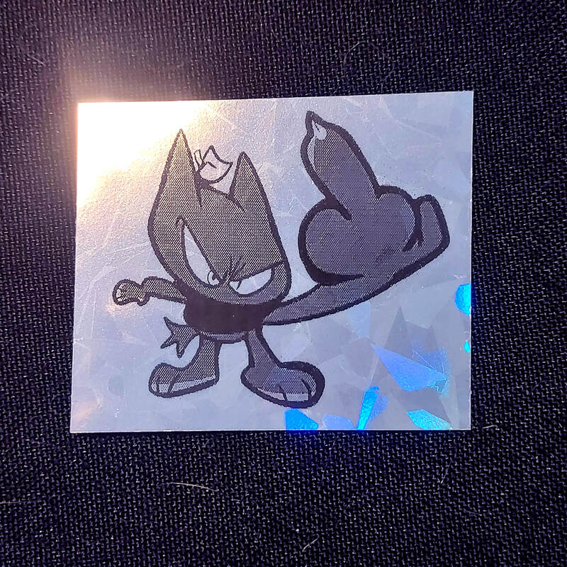 Lime the Nekomata Flip-Off 2" Holo Sticker