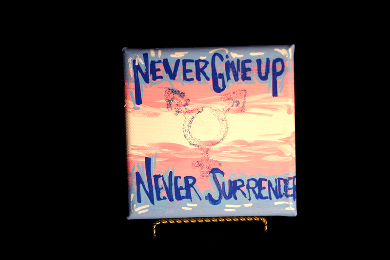 'Never Give Up, Never Surrender' Trans Canvas Art (Originals)