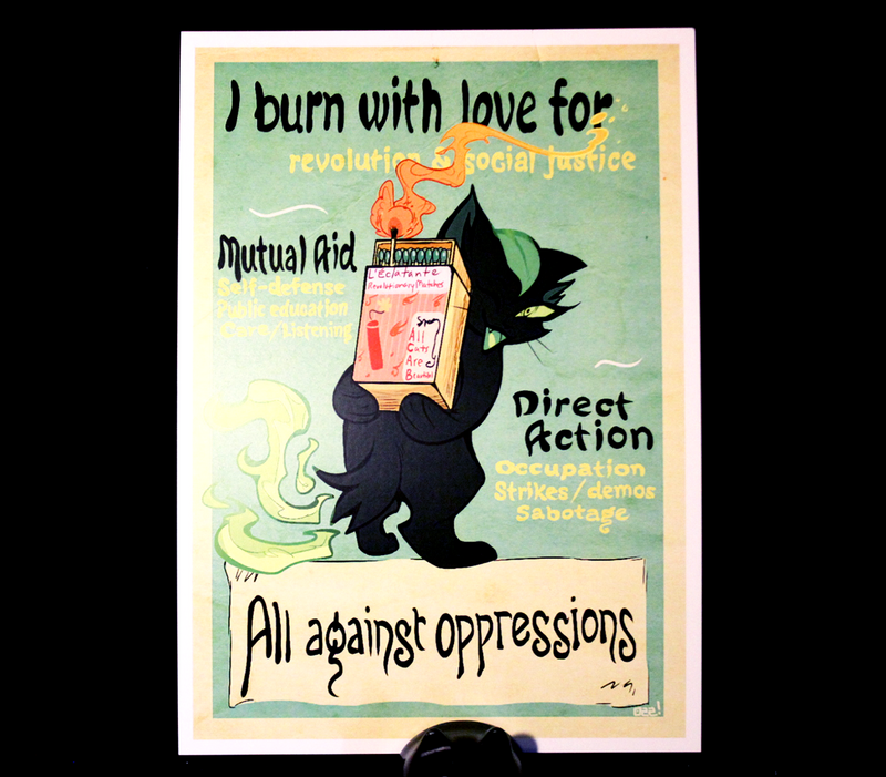 Social Justice Lime the Cat 5" x 7" Mini Art Print