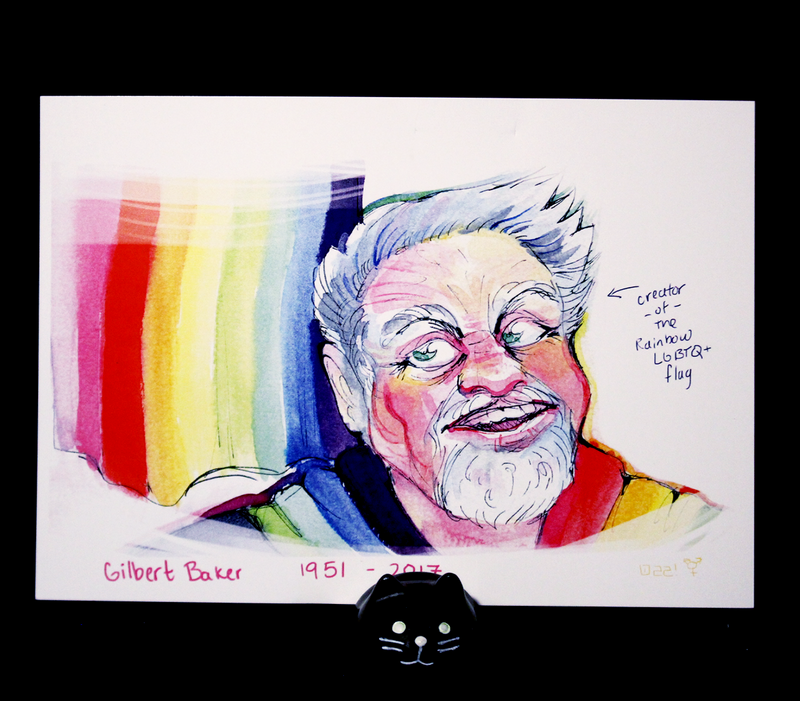 Gilbert Baker - Creator of Rainbow Flag - Pride Palette 5 x 7&quot; Print